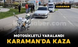 Park halindeki otomobile çarpan motosikletli yaralandı