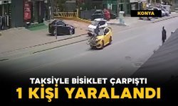 Taksiyle bisiklet çarpıştı: 1 yaralı