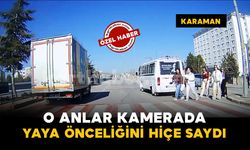 Üniversite yolunda yaya geçidinde yaya önceliğini hiçe sayan sürücü kamerada