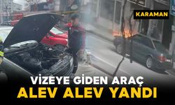 Vizeye götürürken aracı alev alev yandı: o anlar kamerada