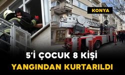 Yangında mahsur kalan 5'i çocuk 8 kişi ekiplerce kurtarıldı