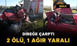 Direğe çarptı: 2 ölü, 1 ağır yaralı