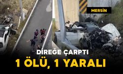 Feci kazada otomobil direğe çarptı: 1 ölü, 1 yaralı