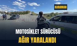 Otomobille çarpışan motosiklet sürücüsü ağır yaralandı