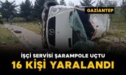 İşçi servisi şarampole uçtu: 16 yaralı