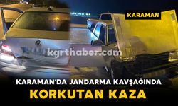 Jandarma kavşağında korkutan kaza