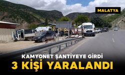 Kamyonet şantiye girdi: 3 yaralı