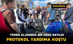 Karaman’da 19 Mayıs kutlamalarında bayılan gencin yardımına protokol koştu