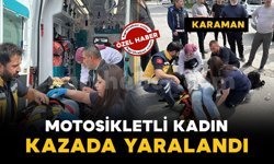 Karaman'da ciple motosiklet çarpıştı: 1 yaralı