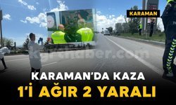 Karaman'da elektrikli bisiklet devrildi: 1'i ağır 2 yaralı