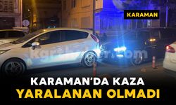 Karaman'da iki otomobilin çarpıştığı kaza maddi hasarla atlatıldı