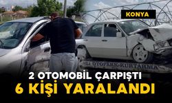Kazada 2 otomobil çarpıştı: 5 kişi yaralı