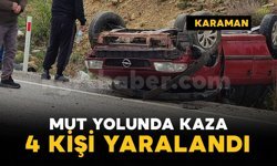 Kontrolden çıkan otomobil şarampole takla attı: 4 yaralı