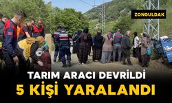 Kontrolden tarım aracı devrildi: 5 yaralı