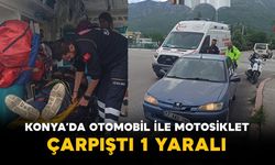 Konya’da Otomobil ile Motosiklet Çarpıştı: 1 Yaralı