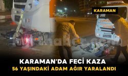 Minibüsün altında kalan elektrikli bisikletin sürücüsü ağır yaralandı