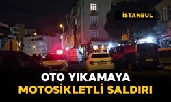 Oto yıkamaya motosikletli saldırı