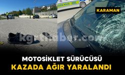 Otomobille çarpışan motosiklet sürücüsü ağır yaralandı