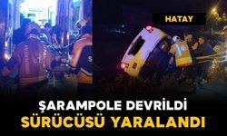 Şarampole devrilen otomobilin sürücüsü yaralandı