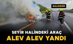Seyir halindeki otomobilde yangın: alev alev yandı