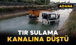 Tır sulama kanalına düştü