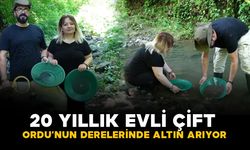 20 yıllık evli çift Ordu'nun derelerinde altın arıyor