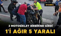 3 motosiklet kazaya karıştı: 1'i ağır 5 yaralı