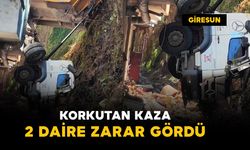 Apartman ile duvar arasına girdi: 2 daire zarar gördü