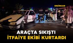 Araçta sıkıştı: itfaiye kurtardı
