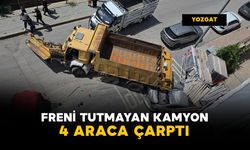 Freni tutmayan kamyon 4 araca çarptı