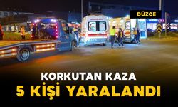 Gece korkutan kazada 5 kişi yaralandı