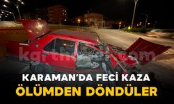 Hafif ticari araçla çarpışan Tofaş otomobilin sürücüsü ölümden döndü