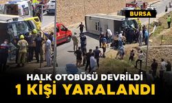 Halk otobüsü devrildi: 1 yaralı