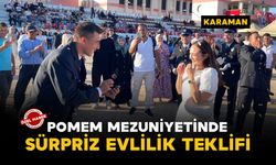 Karamam POMEM mezuniyet töreninde sürpriz evlilik teklifi