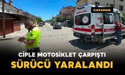 Karaman'da cip ile motosiklet çarpıştı: 1 kişi yaralı