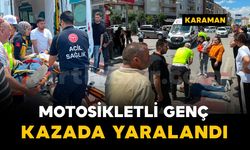 Karaman'da kaza: genç motosikletli yaralandı