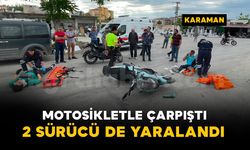 Karaman'da motosikletler çarpıştı: 2 yaralı