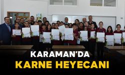 Karaman'da öğrencilerin karne sevinci