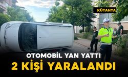 Kazada otomobil yan yattı: 2 yaralı
