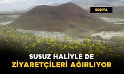 Meke Gölü susuz haliyle de ziyaretçi çekiyor