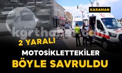 Motosiklettekiler böyle savruldu: 2 yaralı