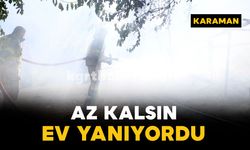 Alev alan atık malzemeler az kalsın evi yakıyordu