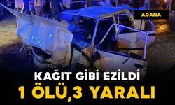 Araç kağıt gibi ezildi: 1 ölü, 3 yaralı