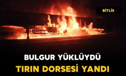 Bulgur yüklü tırın dorsesi alev aldı