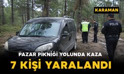 Çamlık yolunda araç şarampole yuvarlandı: 7 yaralı