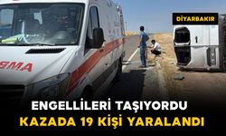 Engellileri taşıyan minibüs yan yattı: 19 yaralı