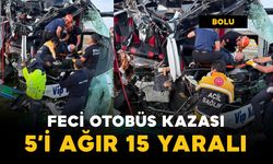 Feci otobüs kazası: 5'i ağır 15 yaralı