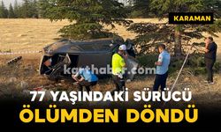 Hurdaya dönen araçtan yaralı halde kurtuldu