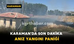 Karaman'da Mut Yolu Üzerinde Anız Yangını Paniği