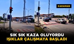Kazaların olduğu kavşakta trafik ışıkları çalışmaya başladı